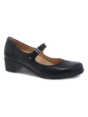 Dansko Callista Leather Mary Jane Heel Black Size 8.5